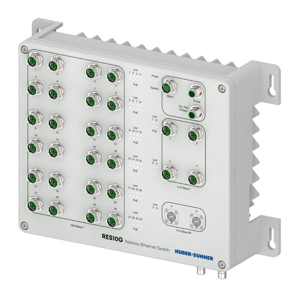 HUBER+SUHNER launches Railway Ethernet Switch, offers secure turn-key rail communication systems